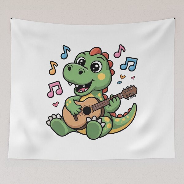 Item preview, Cartoon Dinosaur, Cartoon Dinosaur Playing Guitar  designed and sold by graphic-genie.