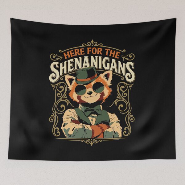 Item preview, Here For The Shenanigans - The Dublin Rogue Vintage Gangster Fox St Patrick's Day designed and sold by ScitechPixel.