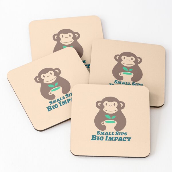 Item preview, Small Sips Big Impact Cute Monkey designed and sold by KANE GFX.