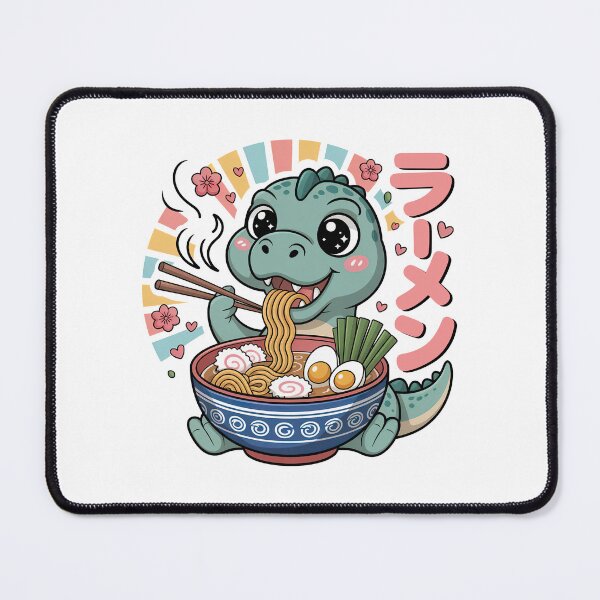 Item preview, Cartoon Dinosaur, Cartoon Dinosaur Eating Ramen designed and sold by graphic-genie.