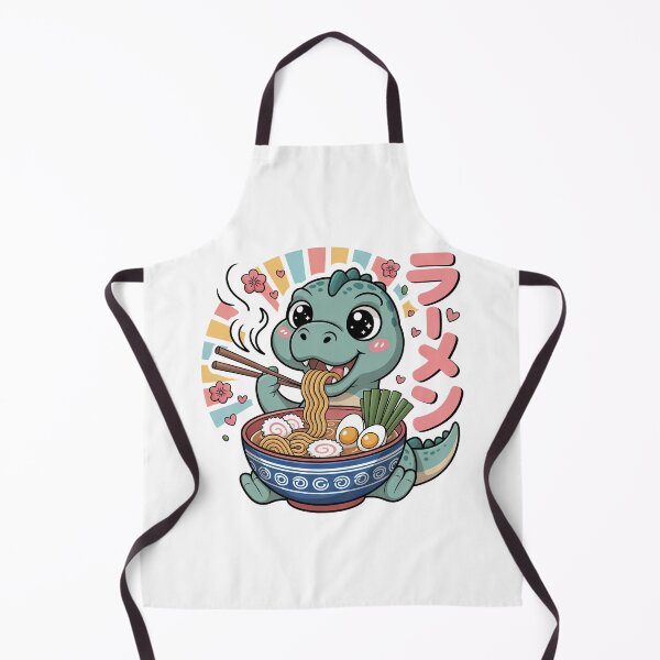 Item preview, Cartoon Dinosaur, Cartoon Dinosaur Eating Ramen designed and sold by graphic-genie.