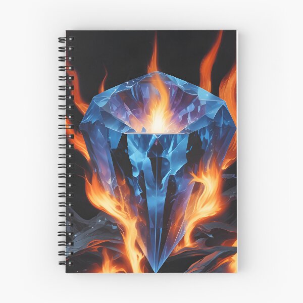 Item preview, Fire flames over a blue color gemstone on black background designed and sold by simeonred.
