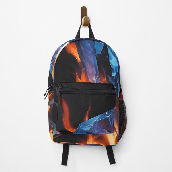 Item preview, Fire flames over a blue color gemstone on black background designed and sold by simeonred.