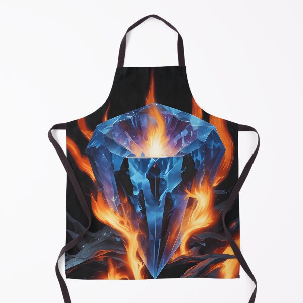 Item preview, Fire flames over a blue color gemstone on black background designed and sold by simeonred.