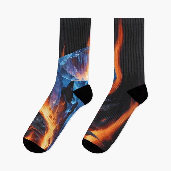 Item preview, Fire flames over a blue color gemstone on black background designed and sold by simeonred.