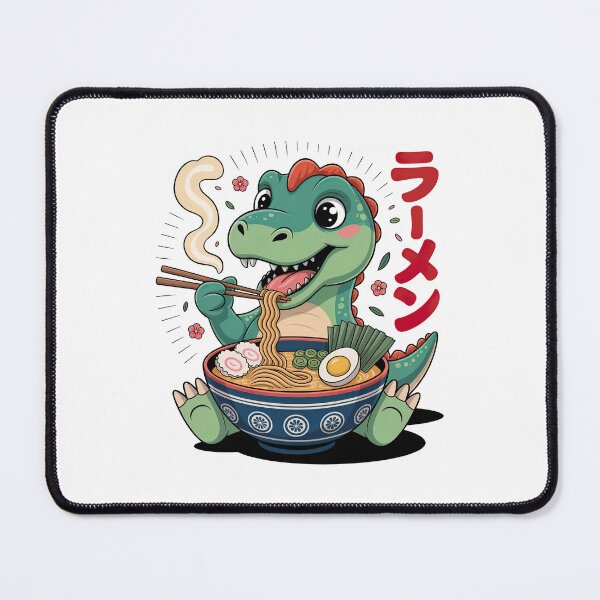 Item preview, Cartoon Dinosaur, Cartoon Dinosaur Eating Ramen designed and sold by graphic-genie.
