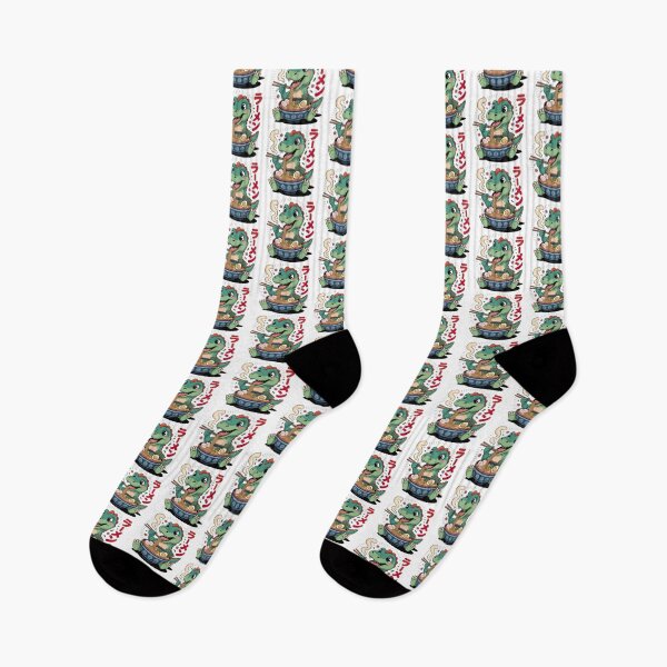 Item preview, Cartoon Dinosaur, Cartoon Dinosaur Eating Ramen designed and sold by graphic-genie.