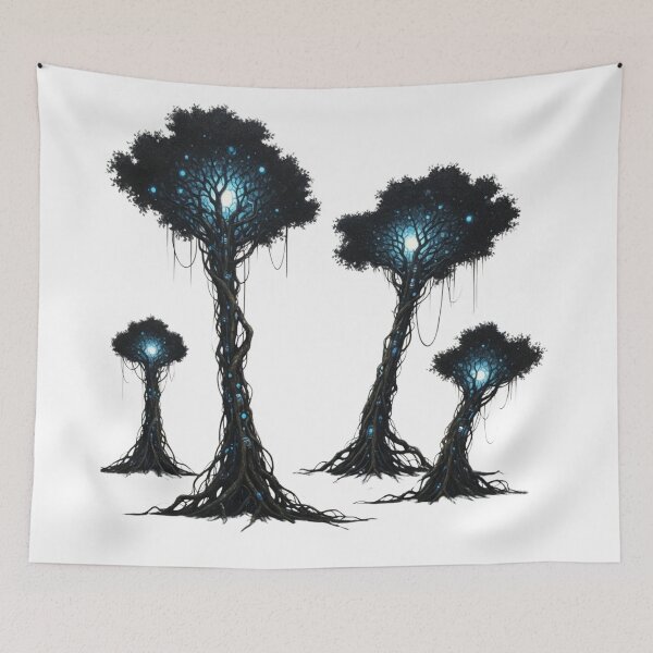 Item preview, Bioluminescent Fantasy Tree Grove | Mystical Alien Forest Art  designed and sold by Dzblack.