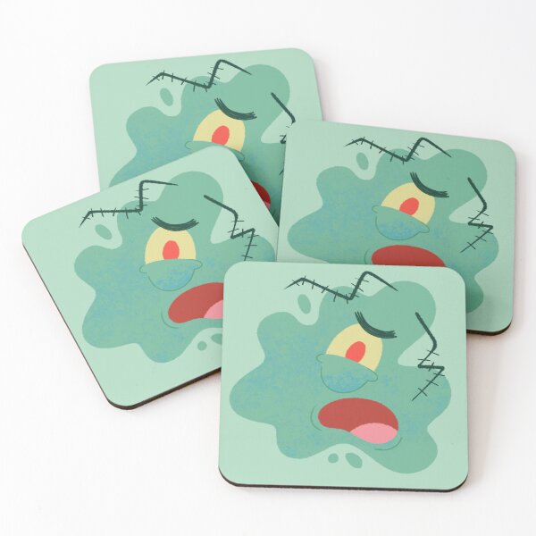 Item preview, Funny Mint Green Flat Squashed Plankton  designed and sold by Yulia Saraswati.