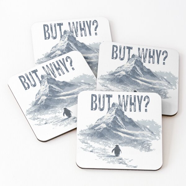 Item preview, But Why? Penguin Mountain - Funny Existential Parody Design designed and sold by haitrieuic96.