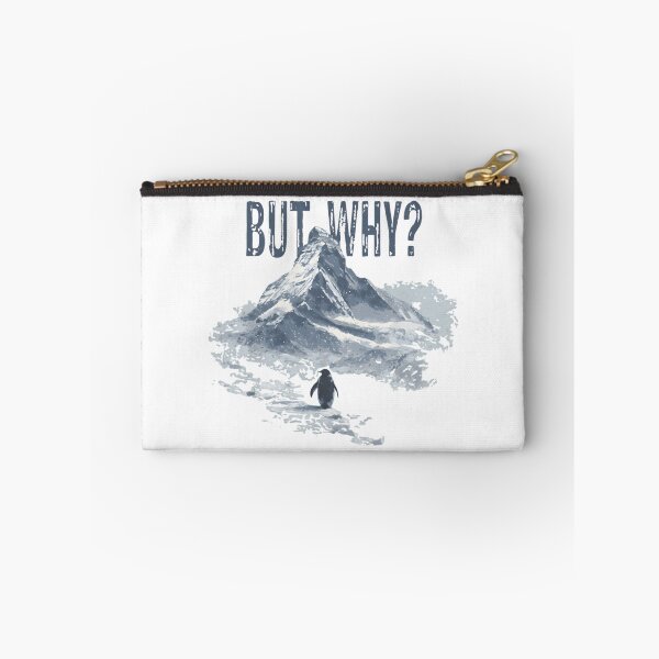Item preview, But Why? Penguin Mountain - Funny Existential Parody Design designed and sold by haitrieuic96.
