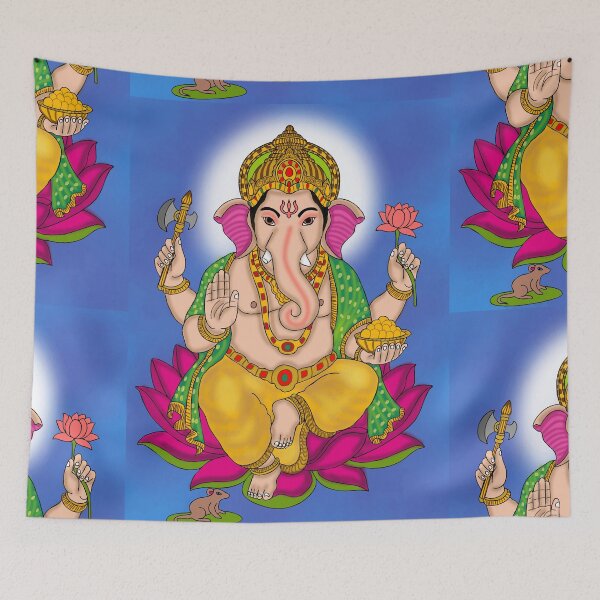Item preview, Lord Ganesha Artwork – Divine Elephant God Spiritual Illustration designed and sold by Harshit_Digital_Arts.