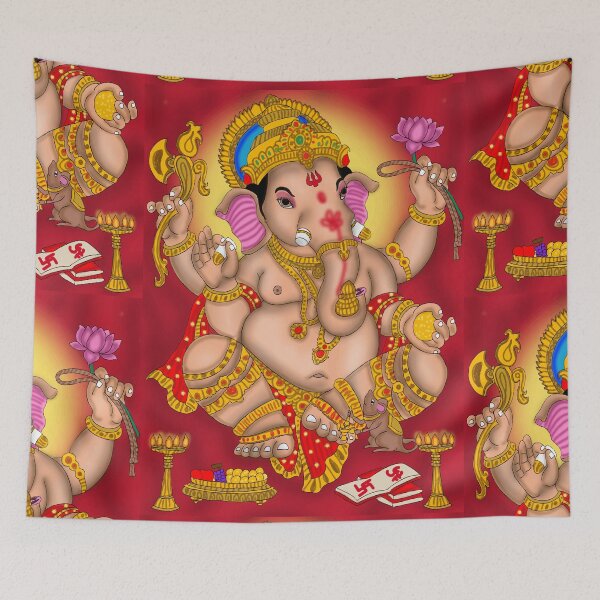 Item preview, Lord Ganesha Spiritual Artwork – Ganpati Hindu Devotional Design designed and sold by Harshit_Digital_Arts.
