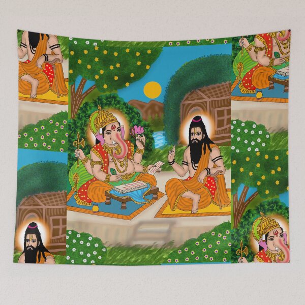 Item preview, Lord Ganesha Divine Illustration – Hindu Cultural Spiritual Art designed and sold by Harshit_Digital_Arts.