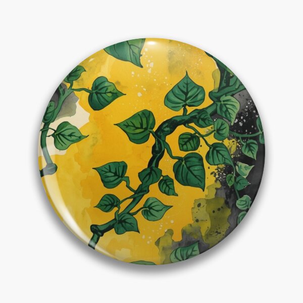 Item preview, Emerald Ivy Vines on Abstract Yellow Watercolor Splash designed and sold by optimusprime39.
