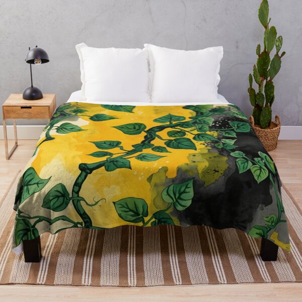 Item preview, Emerald Ivy Vines on Abstract Yellow Watercolor Splash designed and sold by optimusprime39.