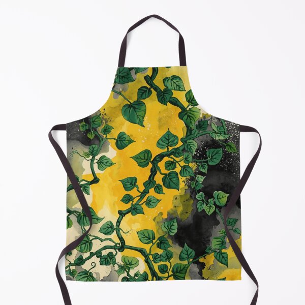 Item preview, Emerald Ivy Vines on Abstract Yellow Watercolor Splash designed and sold by optimusprime39.