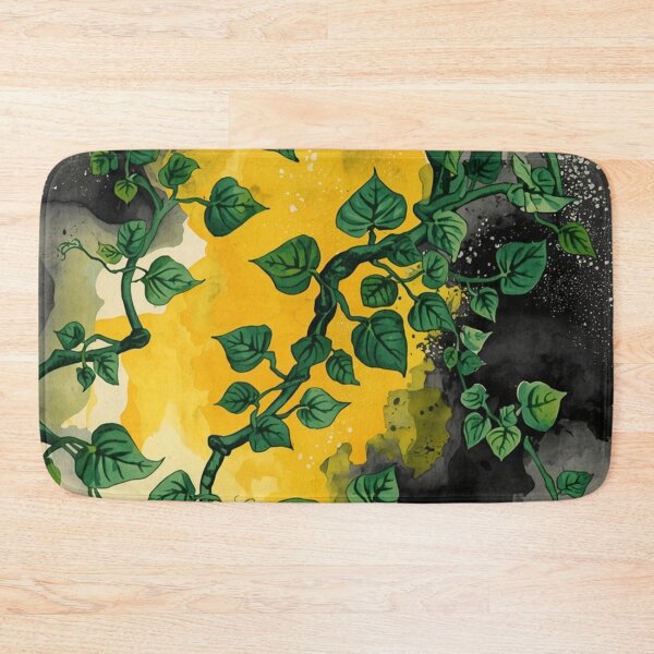 Item preview, Emerald Ivy Vines on Abstract Yellow Watercolor Splash designed and sold by optimusprime39.