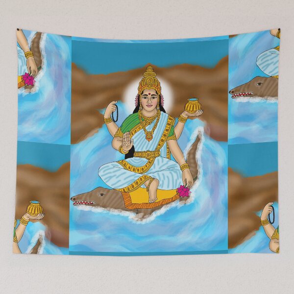 Item preview, Goddess Ganga Artwork – Sacred River Goddess Spiritual Illustration designed and sold by Harshit_Digital_Arts.