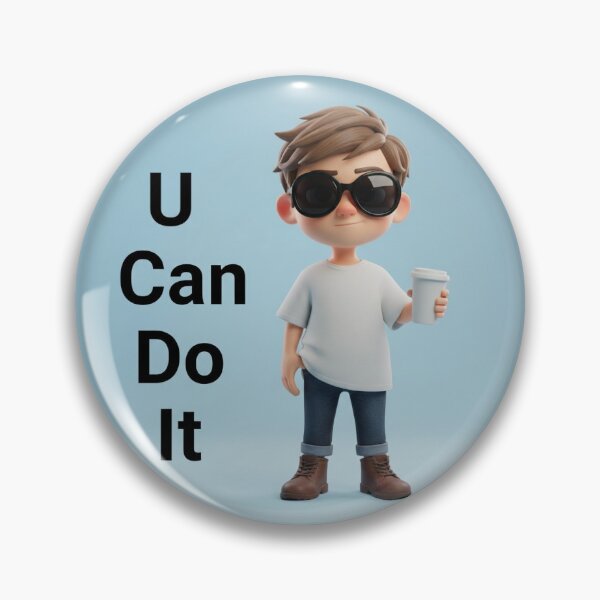 Item preview, You Can Do It – Cute 3D Motivational Boy Character designed and sold by TrendTonic1.
