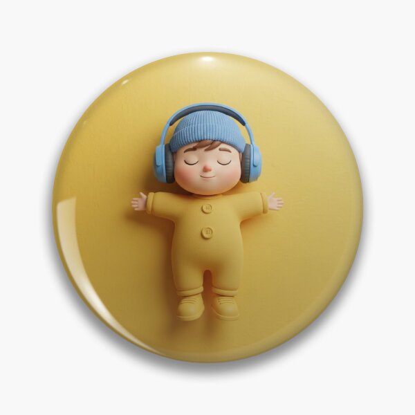 Item preview, Cute Sleeping Baby with Headphones – 3D Pastel Music Lover Illustration designed and sold by TrendTonic1.