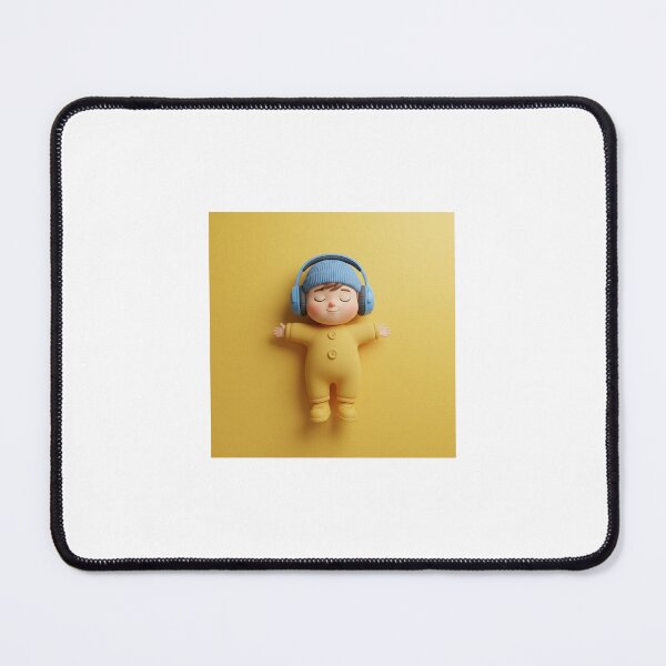 Item preview, Cute Sleeping Baby with Headphones – 3D Pastel Music Lover Illustration designed and sold by TrendTonic1.