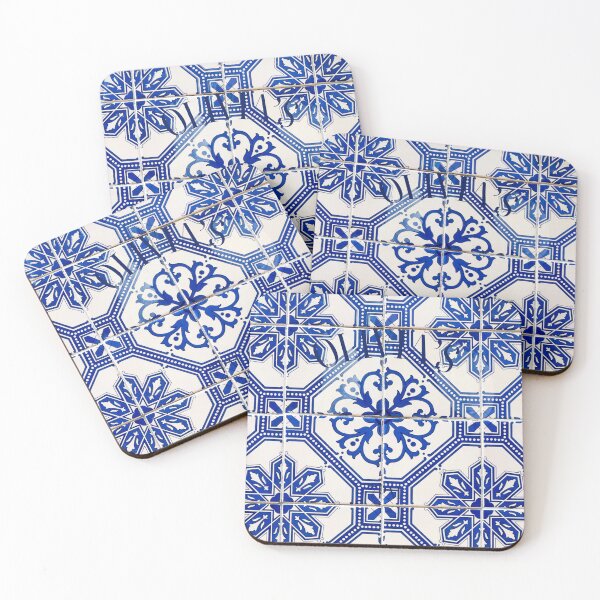 Item preview, Blue and white tile print  designed and sold by Anisha  Vaz.
