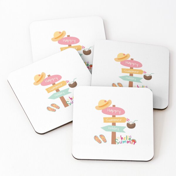 Item preview, Happy Summer Holiday Signpost Design | Cute Beach Vacation Illustration designed and sold by trendplusco.