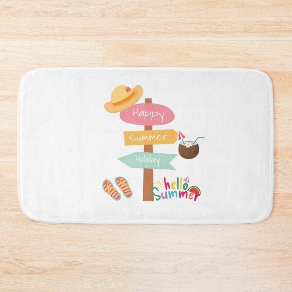 Item preview, Happy Summer Holiday Signpost Design | Cute Beach Vacation Illustration designed and sold by trendplusco.