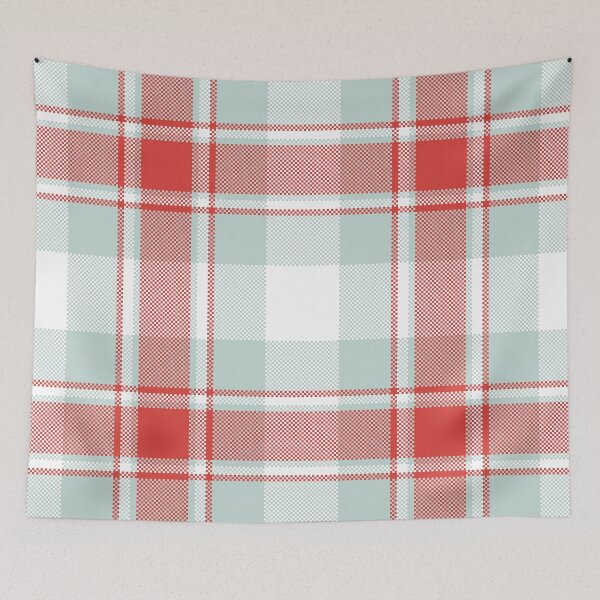 Item preview, Red and Mint Checkered Seamless Tartan Pattern designed and sold by PowerAntShop.