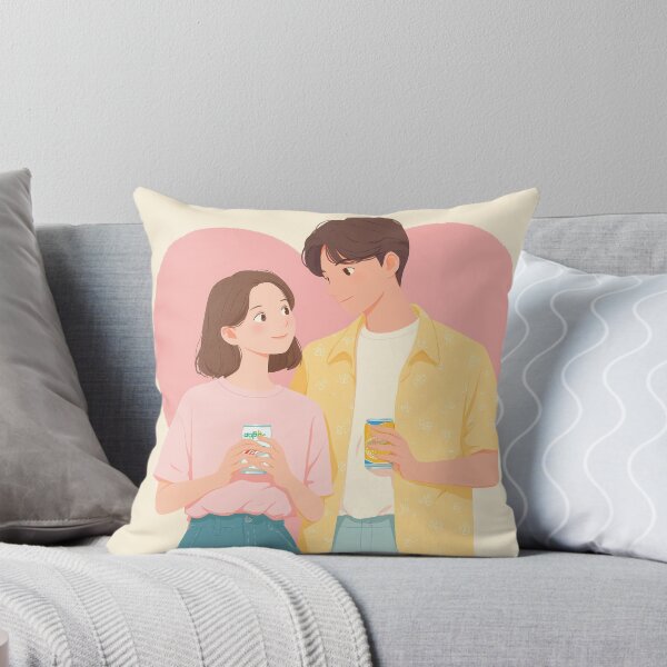 Item preview, Cute Asian Couple Illustration Soft Pastel Romantic Aesthetic designed and sold by BobaBunny76.