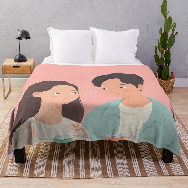 Item preview, Cute Asian Couple Illustration Soft Pastel Romantic Aesthetic designed and sold by BobaBunny76.