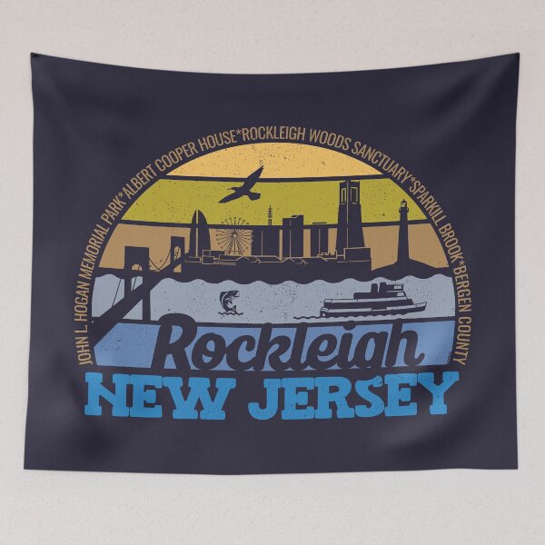 Item preview, Rockleigh New Jersey Sunset Retro Vintage Local Pride Logo designed and sold by CRHPOD20.
