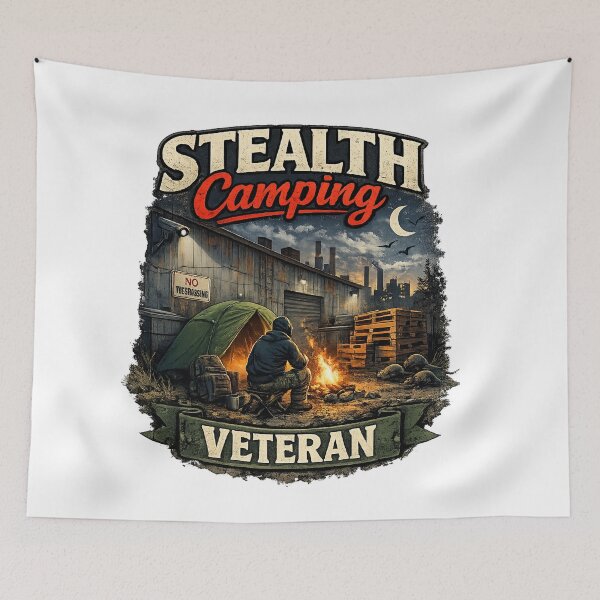 Item preview, Stealth Camping Veteran – Urban Survival Camping Graphic designed and sold by GarnerSupplyCo.