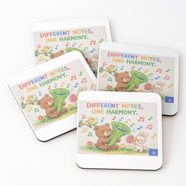 Item preview, Different Notes One Harmony Cute Animal Art designed and sold by waon-art-japan.