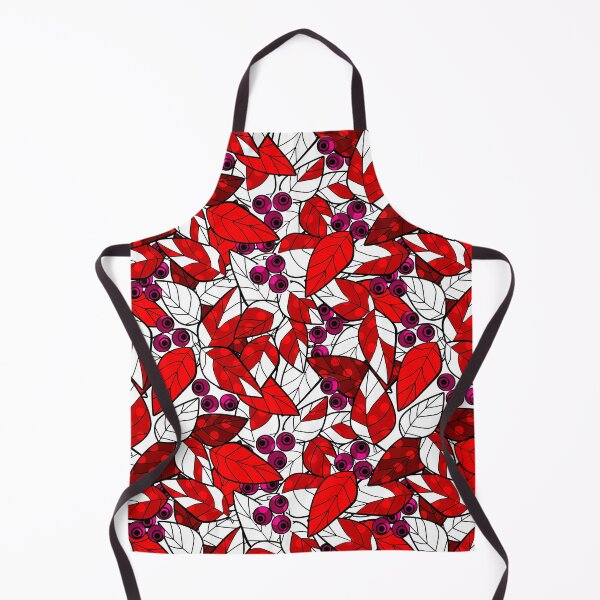 Item preview, Seamless texture of white with black red flowers berries designed and sold by fuzzyfox.