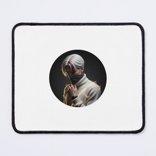 Item preview, Electric Shadow – Silver Haired Cyber Aesthetic Portrait designed and sold by TrendTonic1.