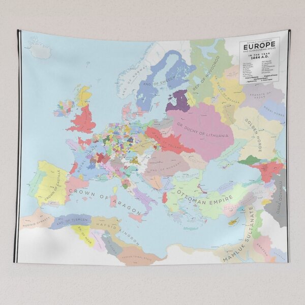Item preview, Map of Europe in 1444 designed and sold by paulinebolin.