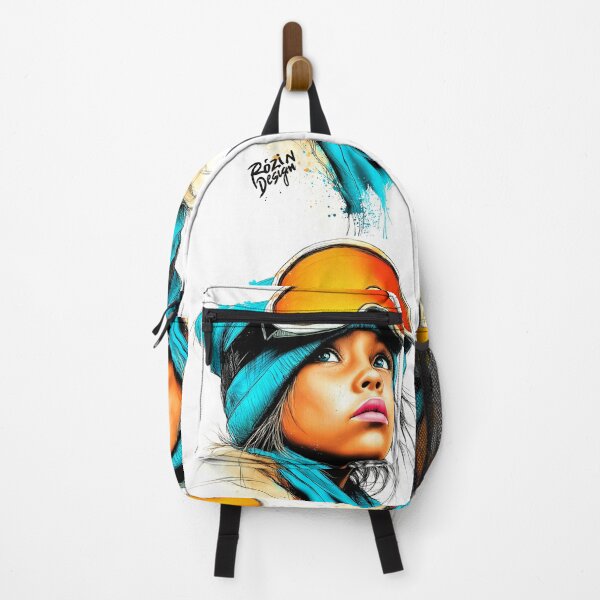 Item preview, Snowboard Girl Portrait – Turquoise Orange Color Splash designed and sold by Rozin-Design.