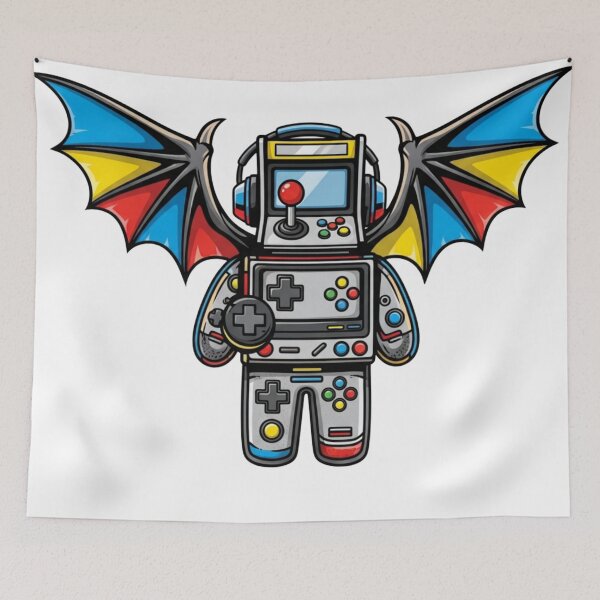 Item preview,  Winged Arcade Machine Gamer Mascot | Retro Gaming Art designed and sold by Dzblack.