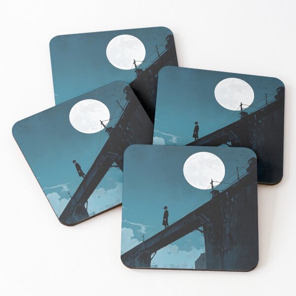Item preview, Moonlit Silence – Lone Figure Under the Full Moon designed and sold by KiraChie.