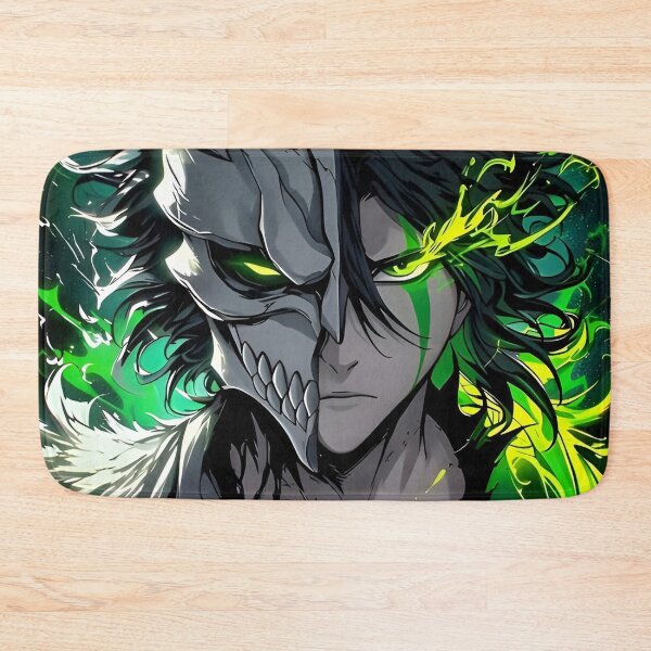 Item preview, Dark Spirit Warrior – Half Mask Anime Demon with Neon Green Energy designed and sold by Dyan4.