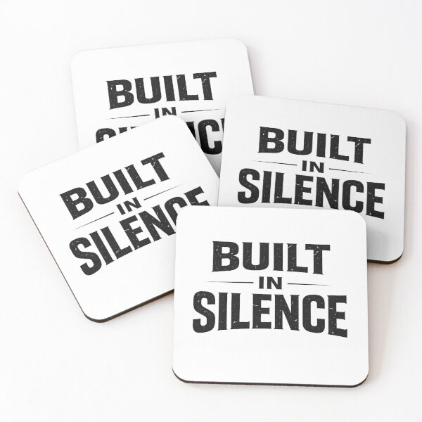 Item preview, Built In Silence – Minimal Motivational Typography Design designed and sold by RelateAndTee.
