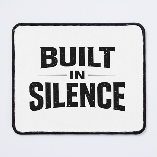 Item preview, Built In Silence – Minimal Motivational Typography Design designed and sold by RelateAndTee.