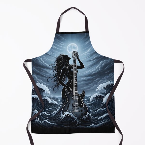 Item preview, Moonlit Rock Siren – Dark Gothic Guitar Art designed and sold by CrimsonChords.