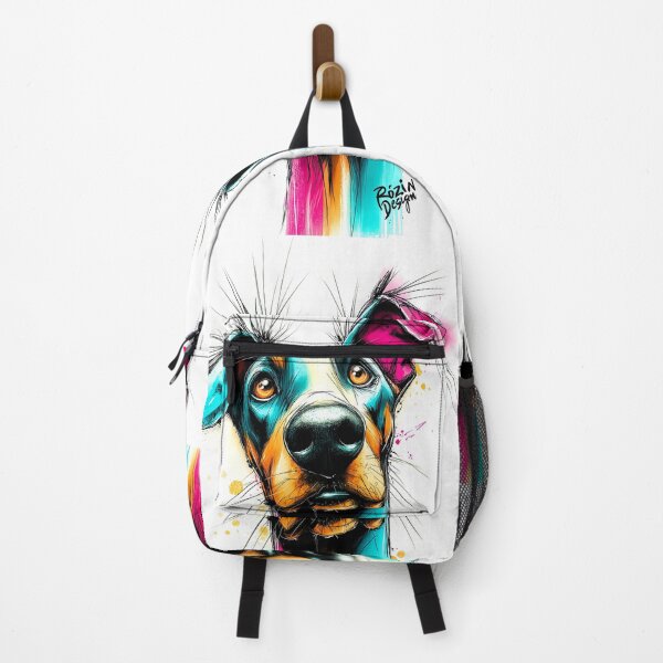 Item preview, Funny Dog Portrait – Neon Ink Splash Line Art designed and sold by Rozin-Design.