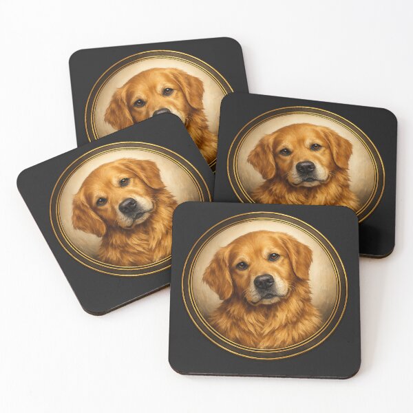 Item preview, Golden Retriever Radiance – Realistic Dog Circle Art designed and sold by TheJoyfulPen.
