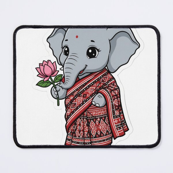 Item preview, Cute Elephant in Traditional Sambalpuri Saree designed and sold by Radhamadhaba Pattachitra Vibes”.