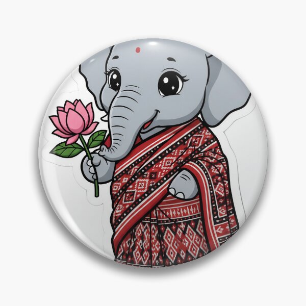 Item preview, Cute Elephant in Traditional Sambalpuri Saree designed and sold by Radhamadhaba Pattachitra Vibes”.
