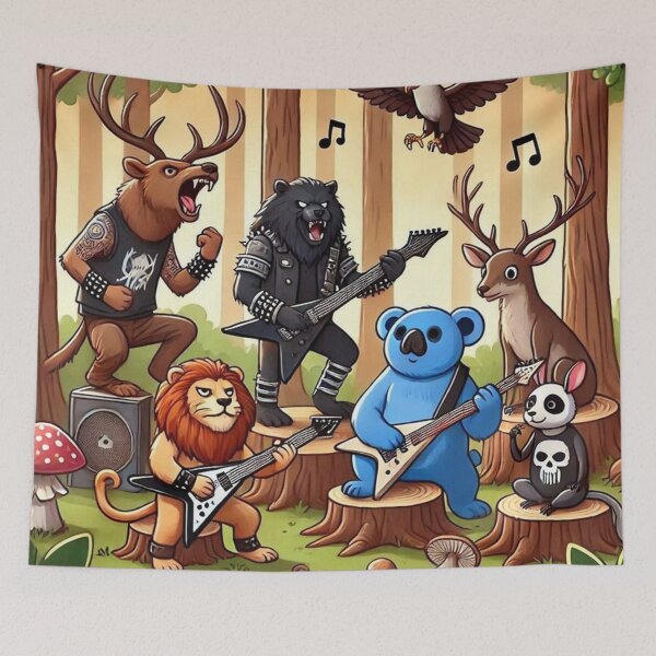 Item preview, Cute Animals Metal Music Band designed and sold by Dogandesighn.